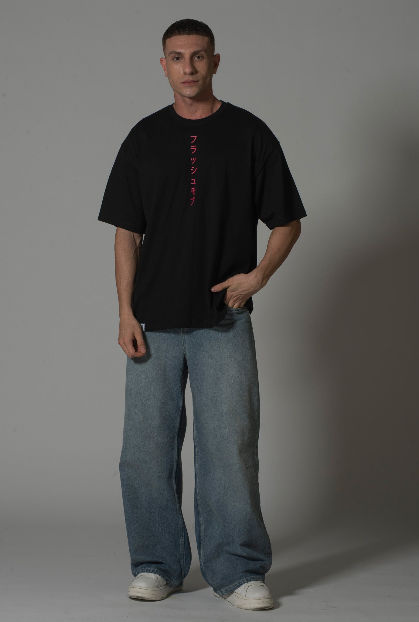 Black Flashmob T-shirt with Japanese Calligraphy - Flashmob Nation