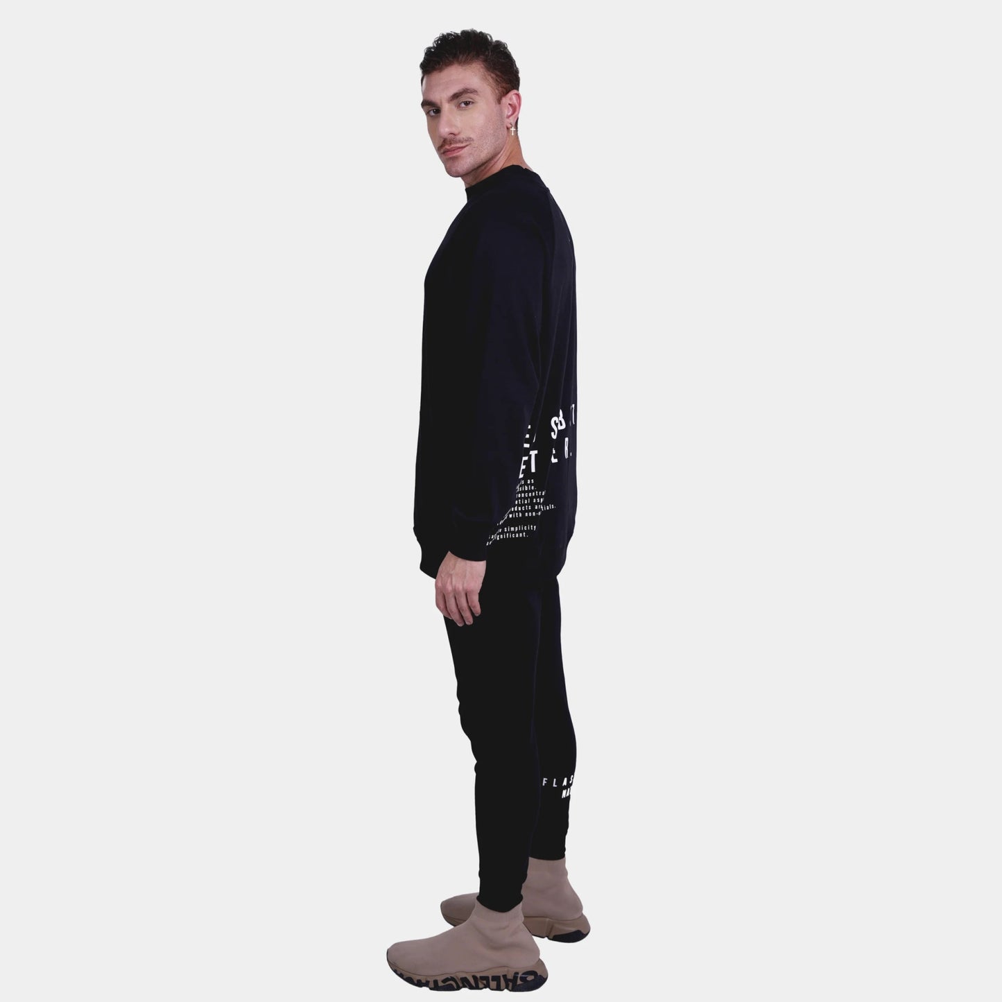 Black Ultra Soft Oversized Track Set - Flashmob Nation