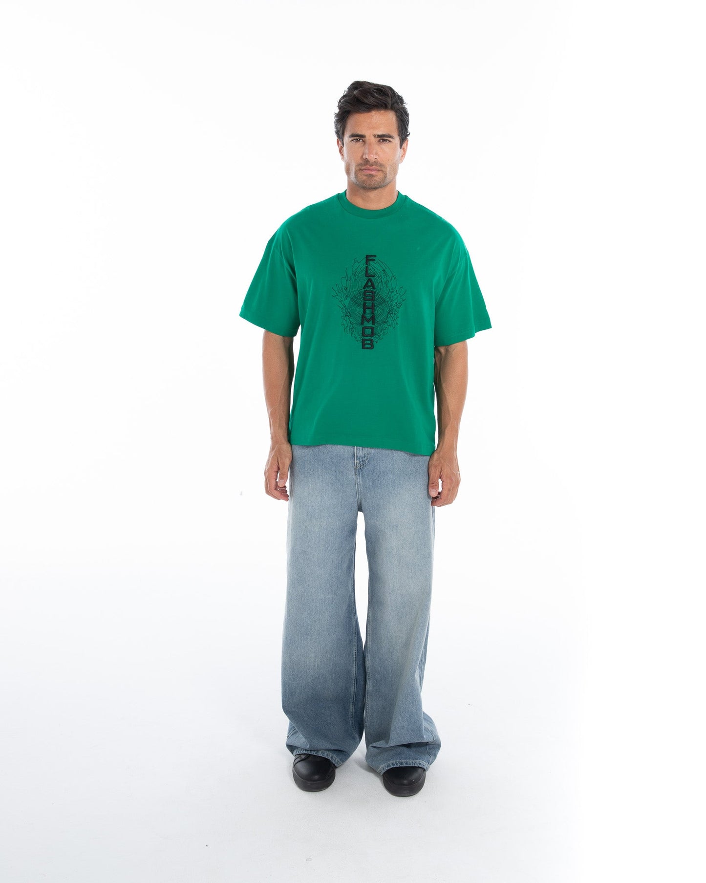 Embroidered Oversized T-Shirt - Flashmob Nation
