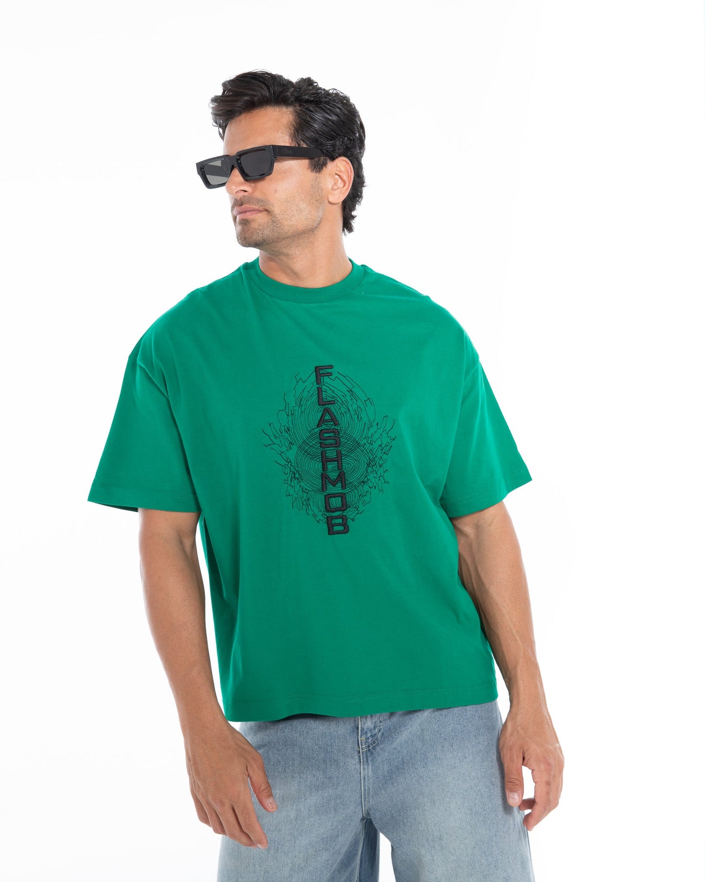 Embroidered Oversized T-Shirt - Flashmob Nation