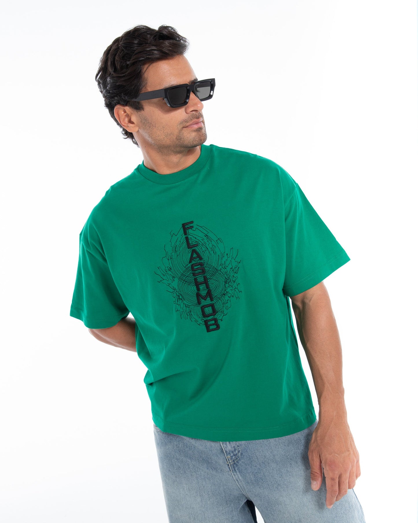 Embroidered Oversized T-Shirt - Flashmob Nation