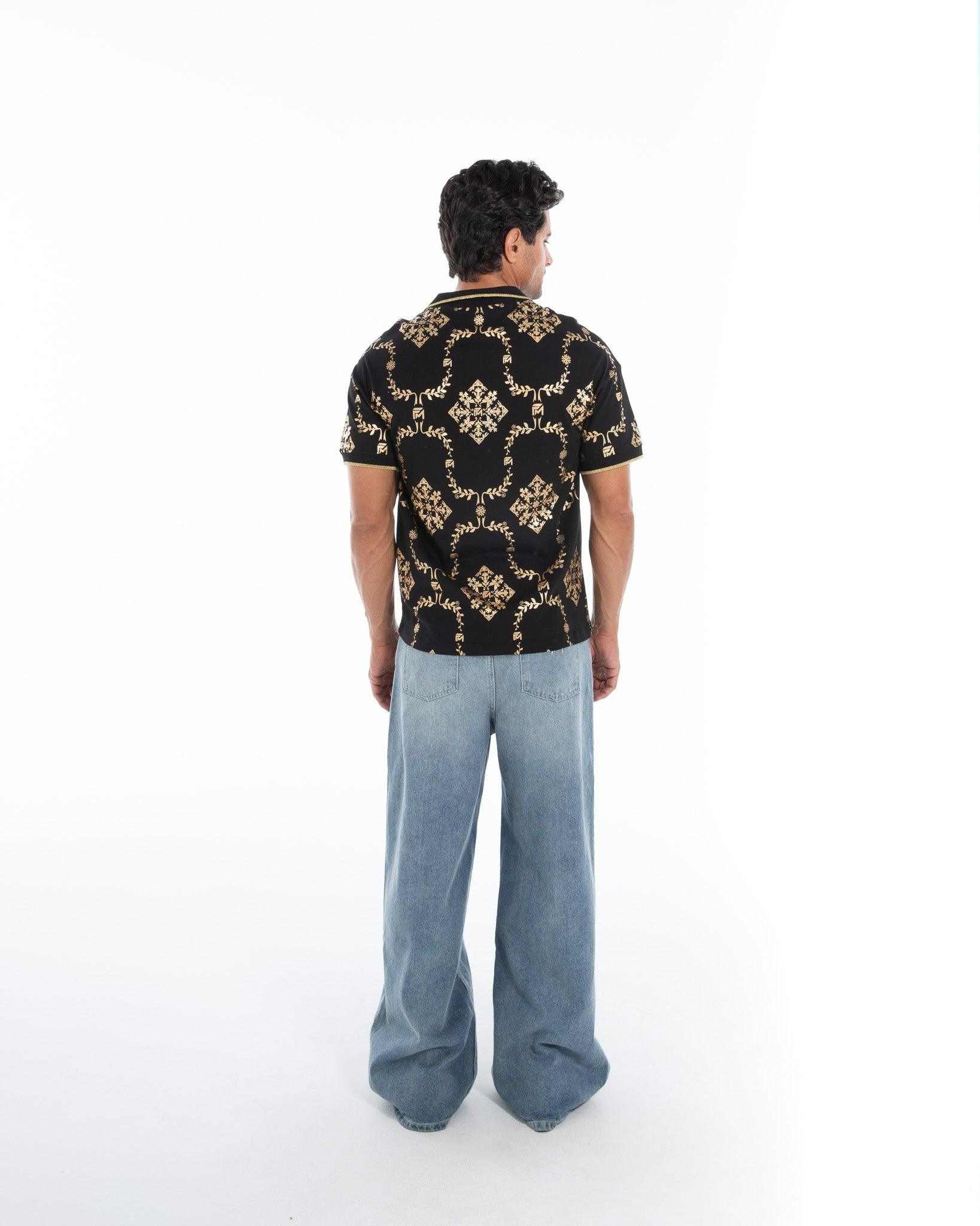 Shimmering Gold Reflective Polo Tee - Flashmob Nation