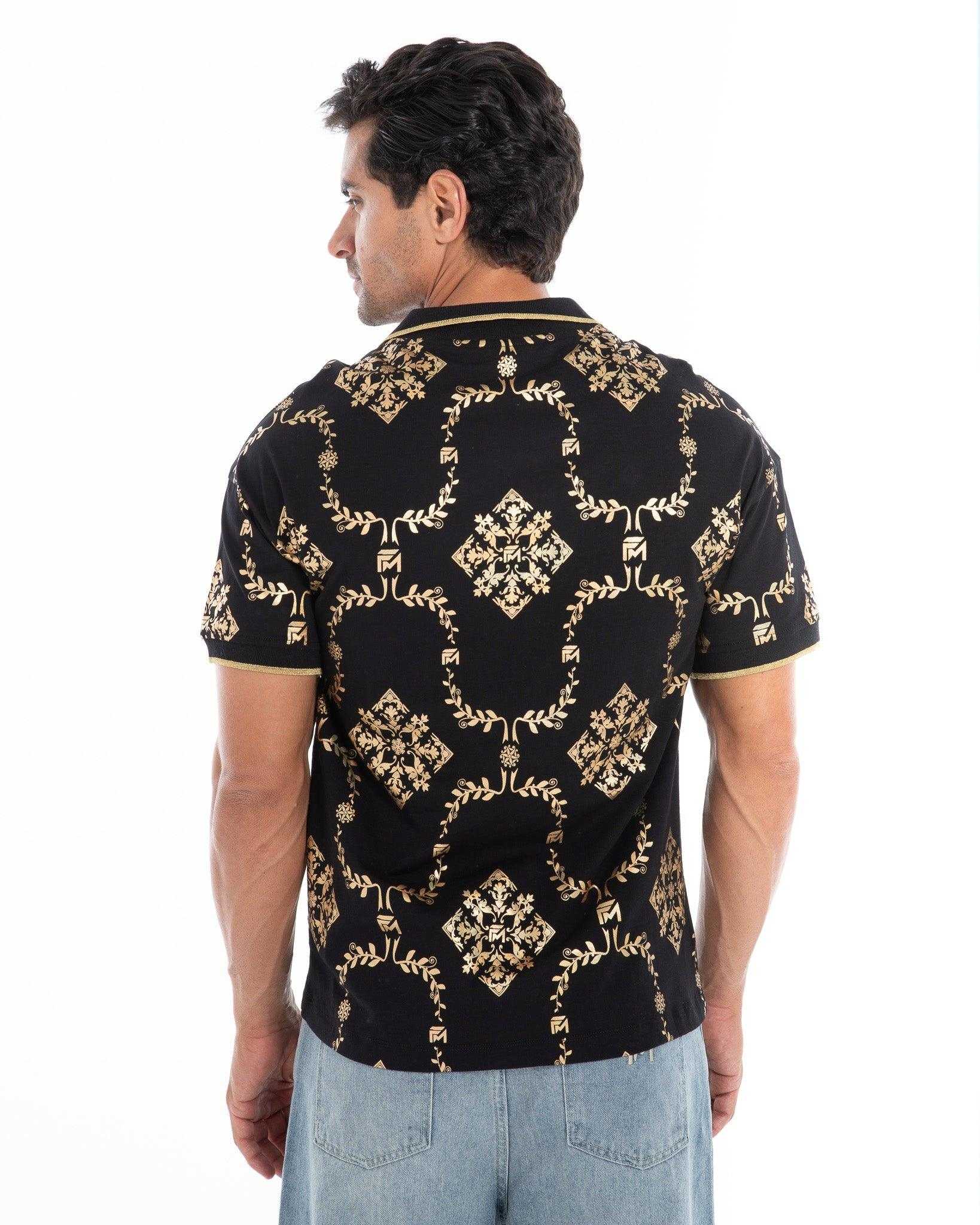 Shimmering Gold Reflective Polo Tee - Flashmob Nation