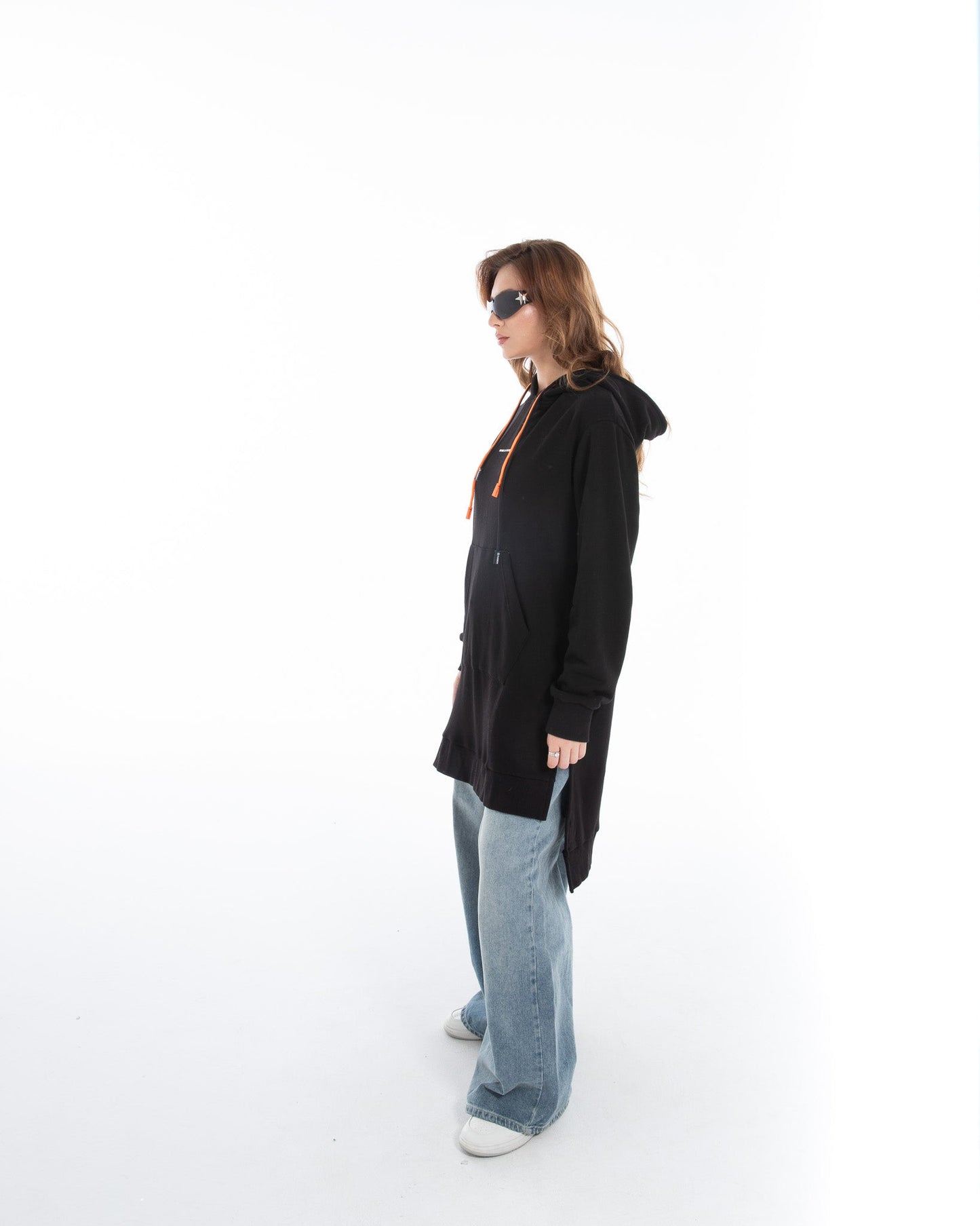 Longline Black Hoodie - Flashmob Nation