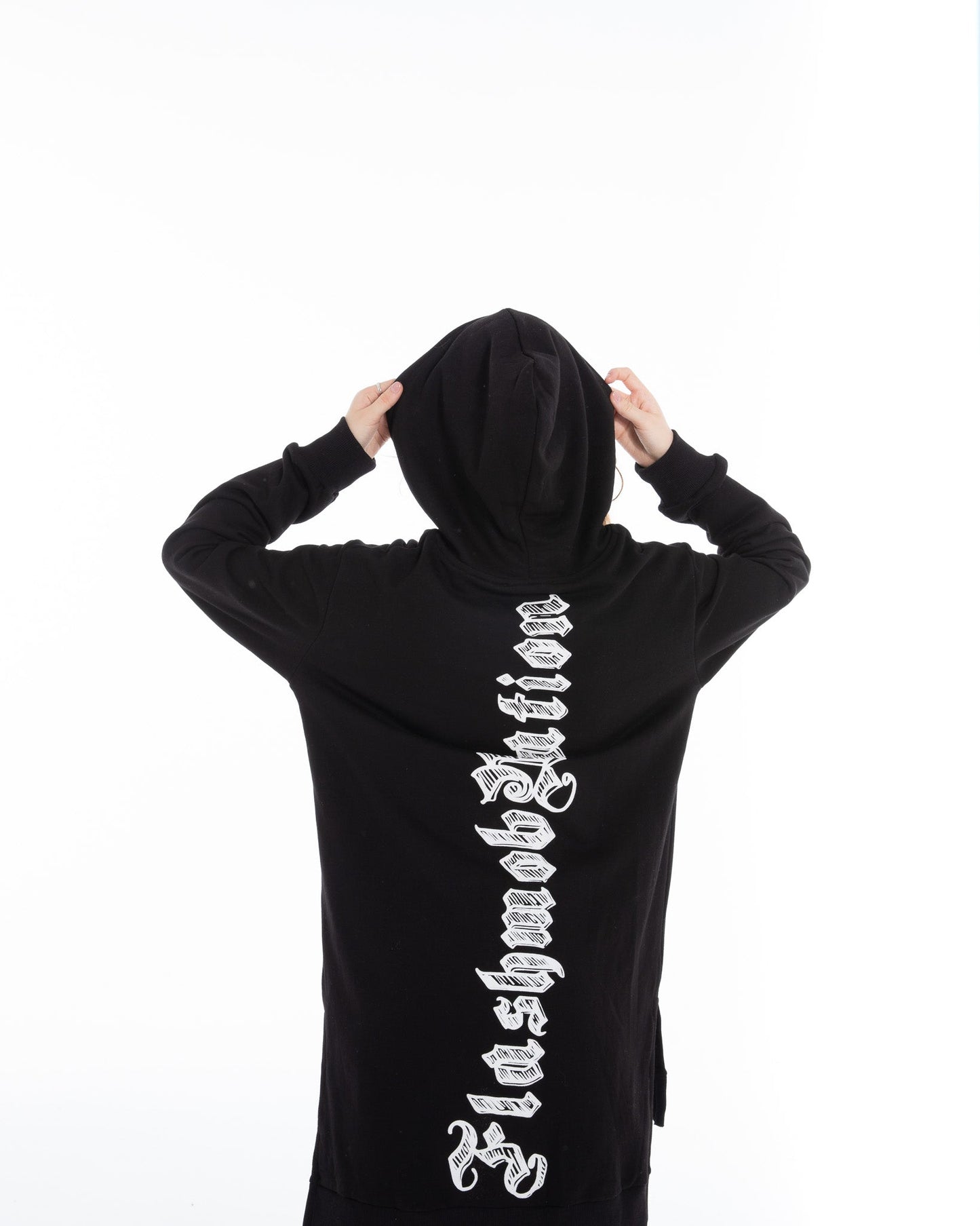 Longline Black Hoodie - Flashmob Nation