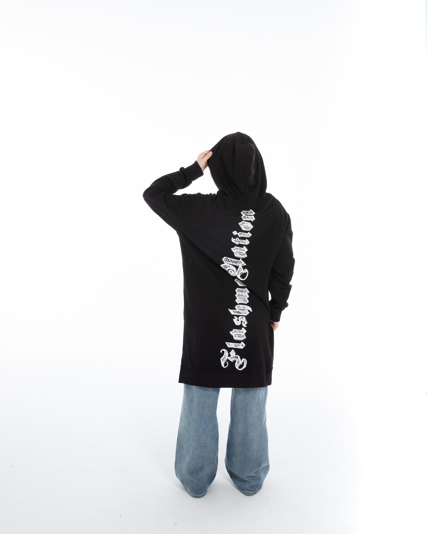 Longline Black Hoodie - Flashmob Nation
