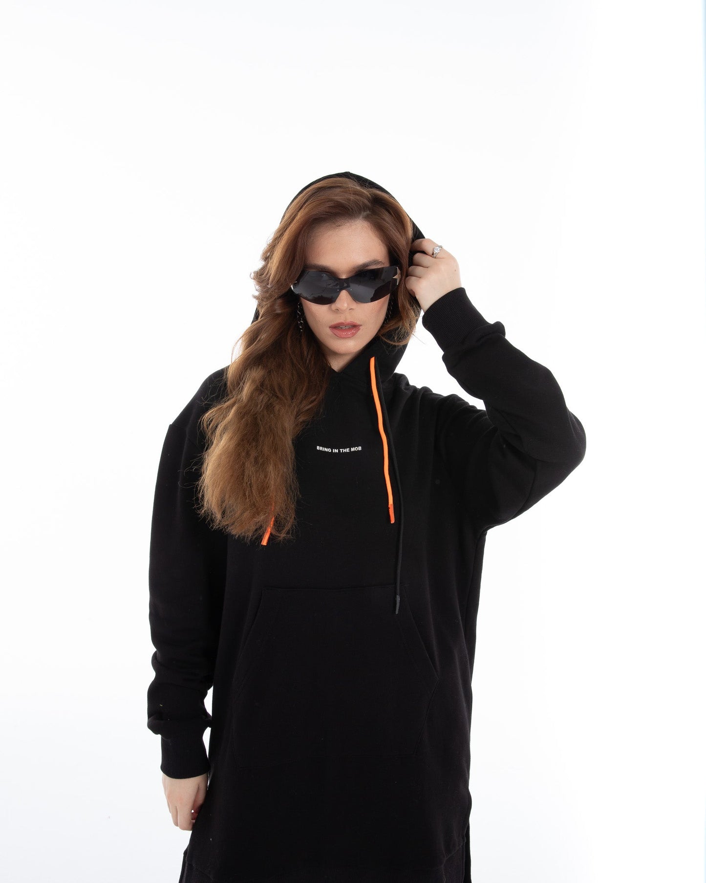 Longline Black Hoodie - Flashmob Nation