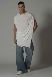 Men’s Draped Asymmetric Longline T-Shirt – Flashmob Nation - Flashmob Nation