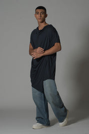 Men’s Draped Asymmetric Longline T-Shirt – Flashmob Nation - Flashmob Nation