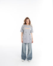 Women’s Oversized Torn Graphic T-Shirt – Flashmob Nation - Flashmob Nation