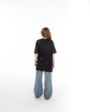 Women’s Oversized Torn Graphic T-Shirt – Flashmob Nation - Flashmob Nation