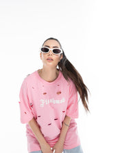 Women’s Oversized Torn Graphic T-Shirt – Flashmob Nation - Flashmob Nation