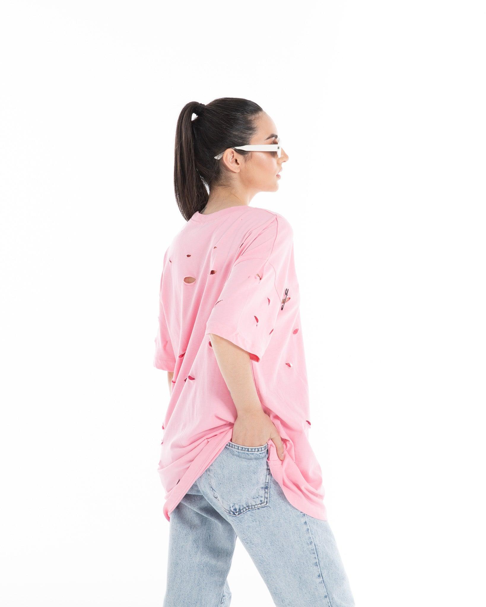 Women’s Oversized Torn Graphic T-Shirt – Flashmob Nation - Flashmob Nation