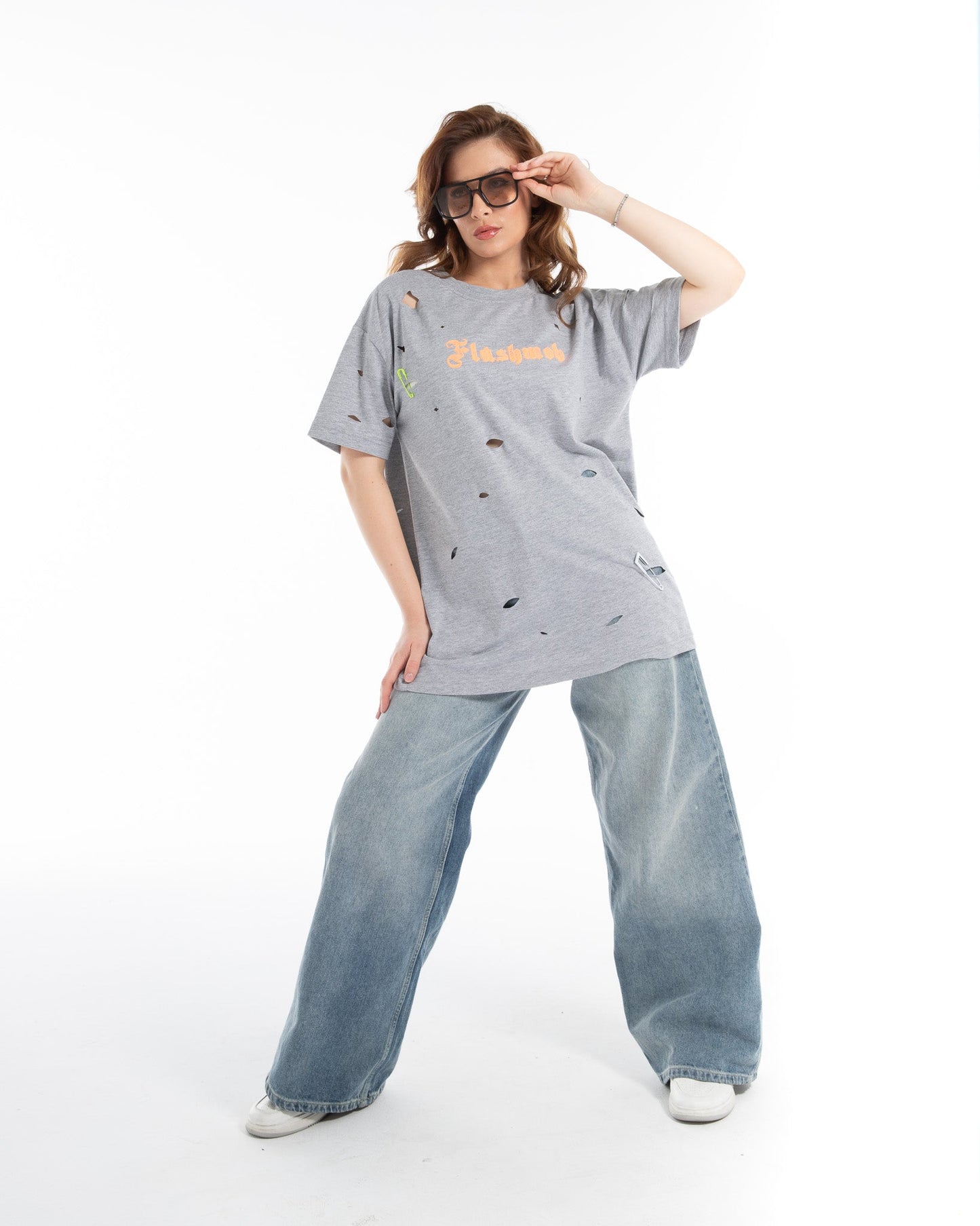 Oversized Printed Torn - Flashmob Nation