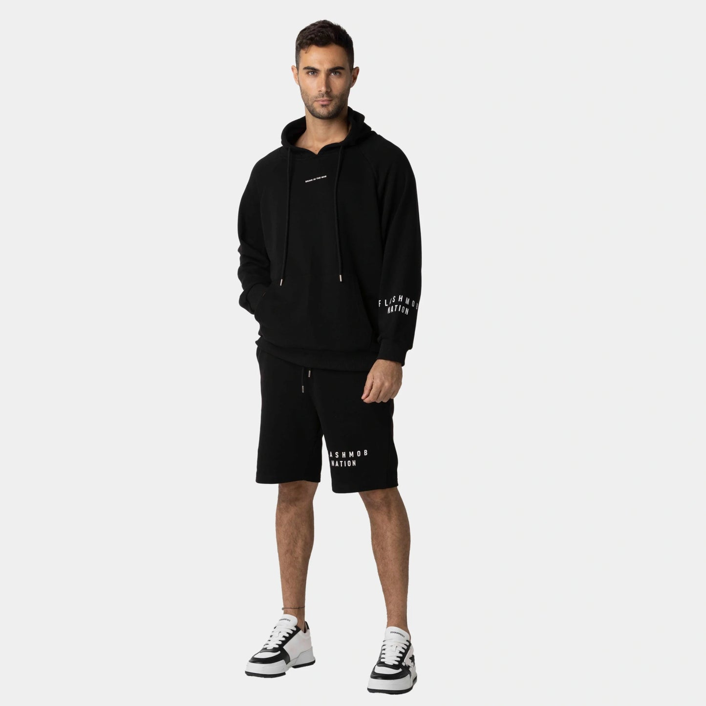 Printed Black Casual Hoodie - Flashmob Nation