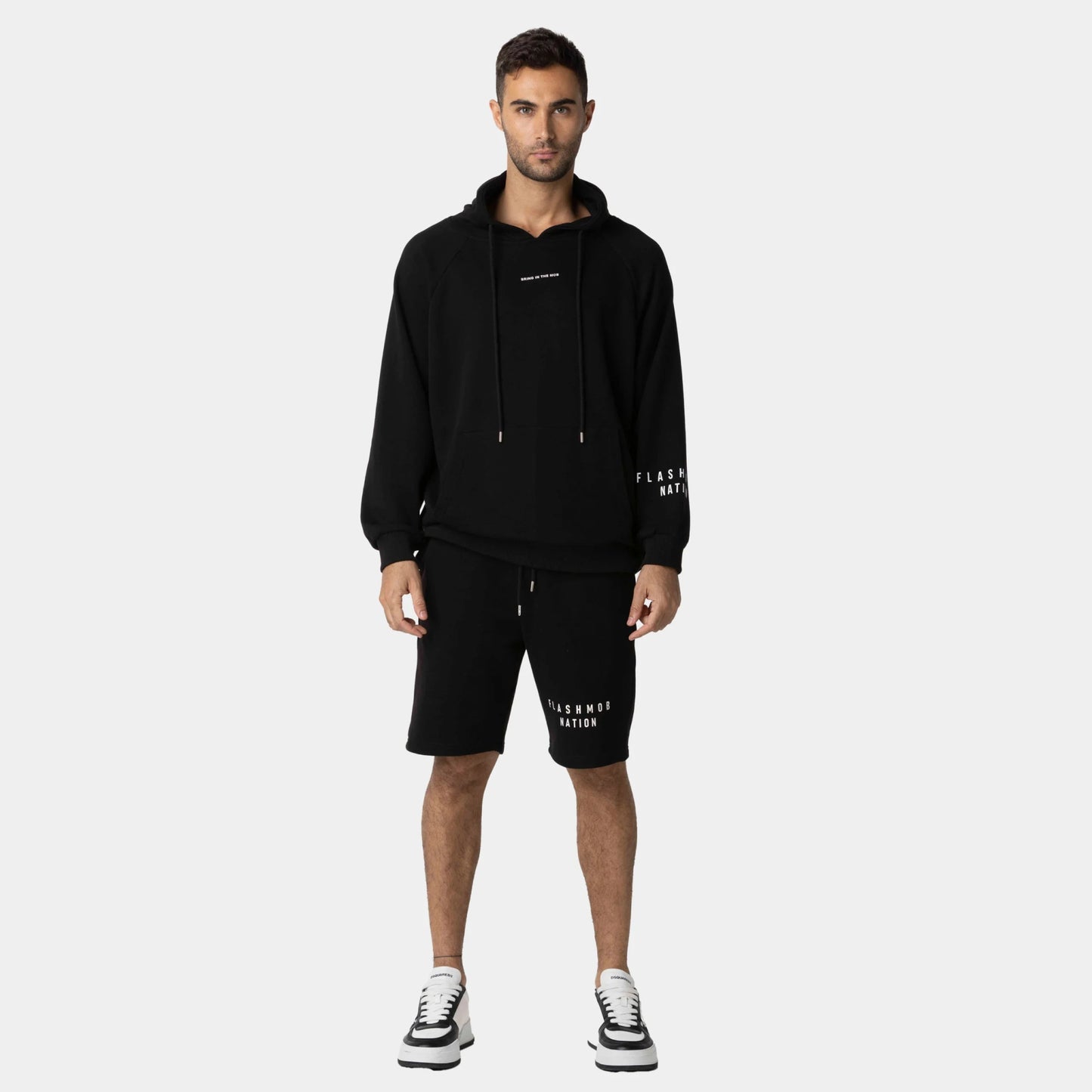 Printed Black Casual Hoodie - Flashmob Nation
