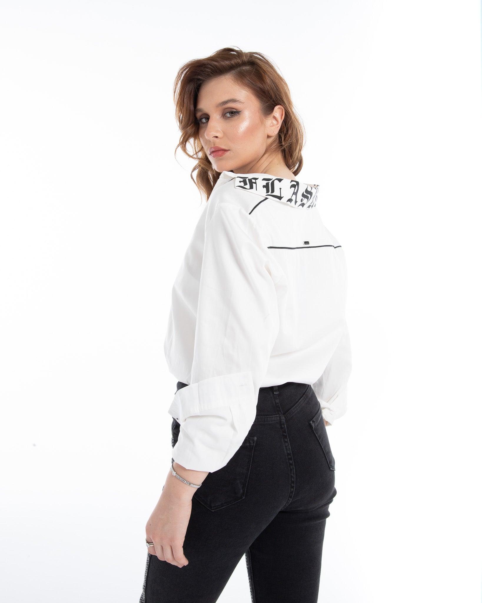 Women’s Printed Button-Down Long-Sleeve Top – FM Streetwear Printed Top