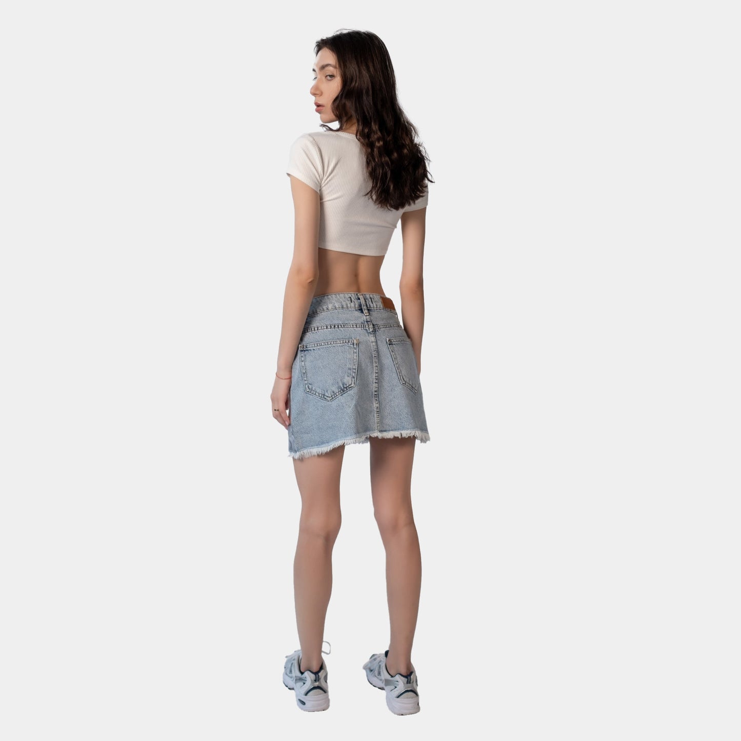 Silver Holographic Denim Skirt - Flashmob Nation