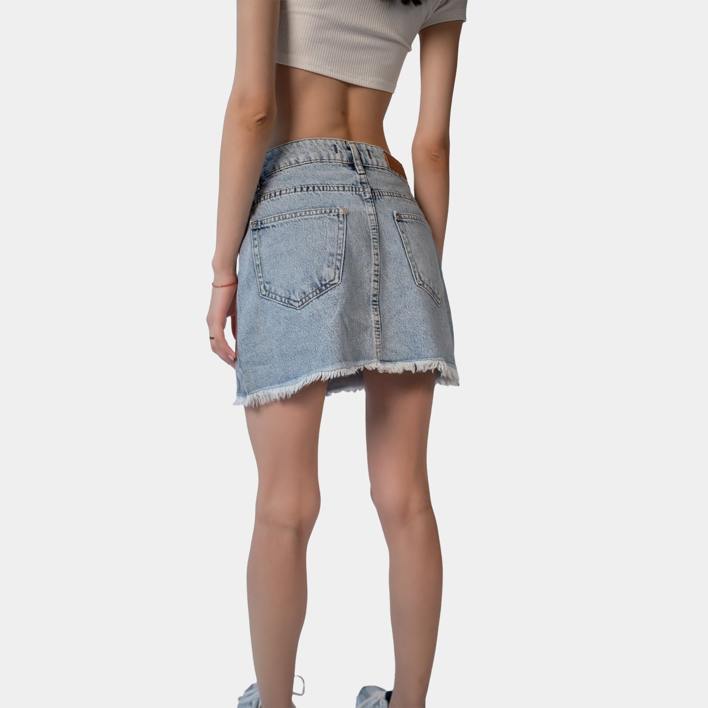 Silver Holographic Denim Skirt - Flashmob Nation