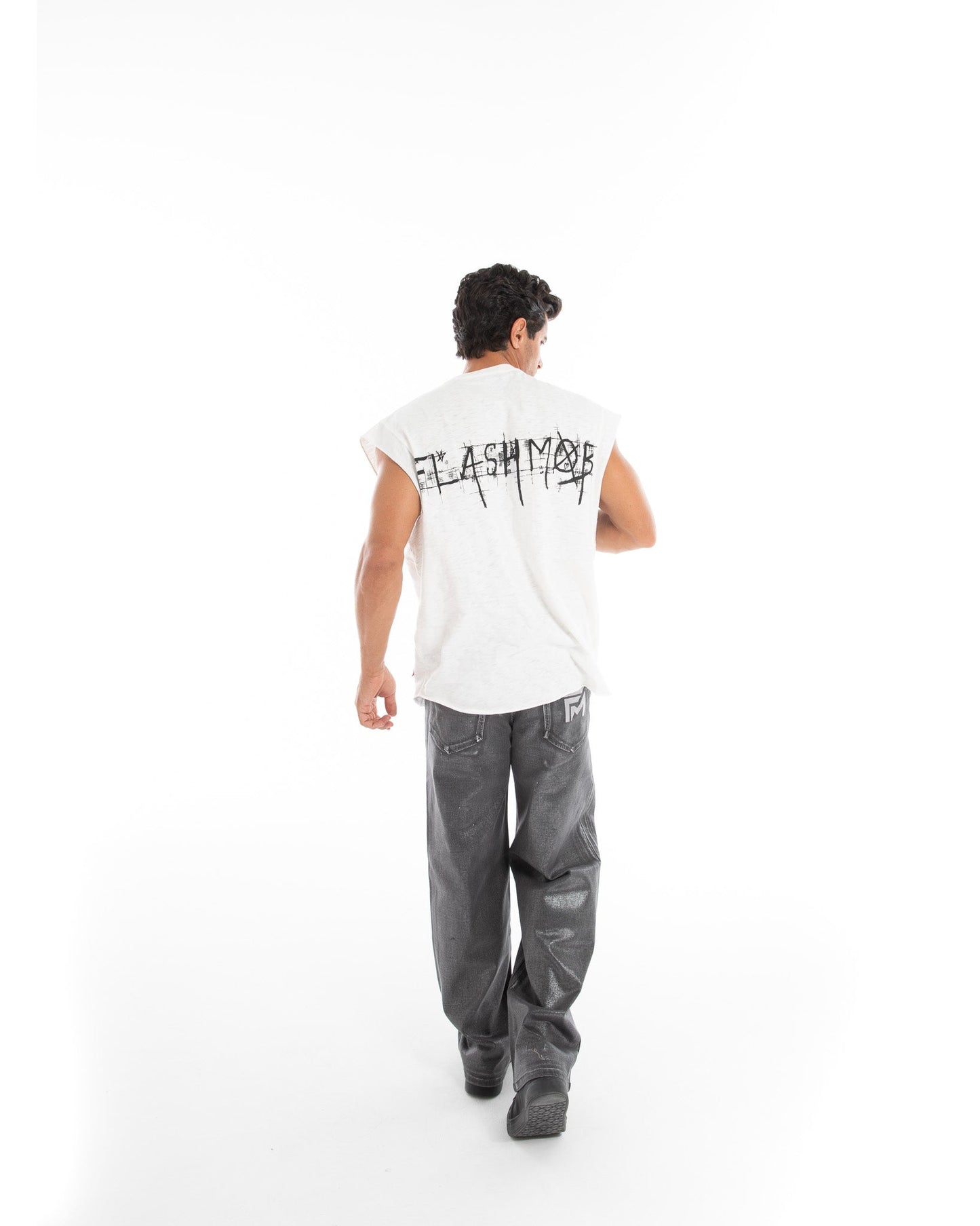 White Drop Shoulder Oversized T-shirt - Flashmob Nation