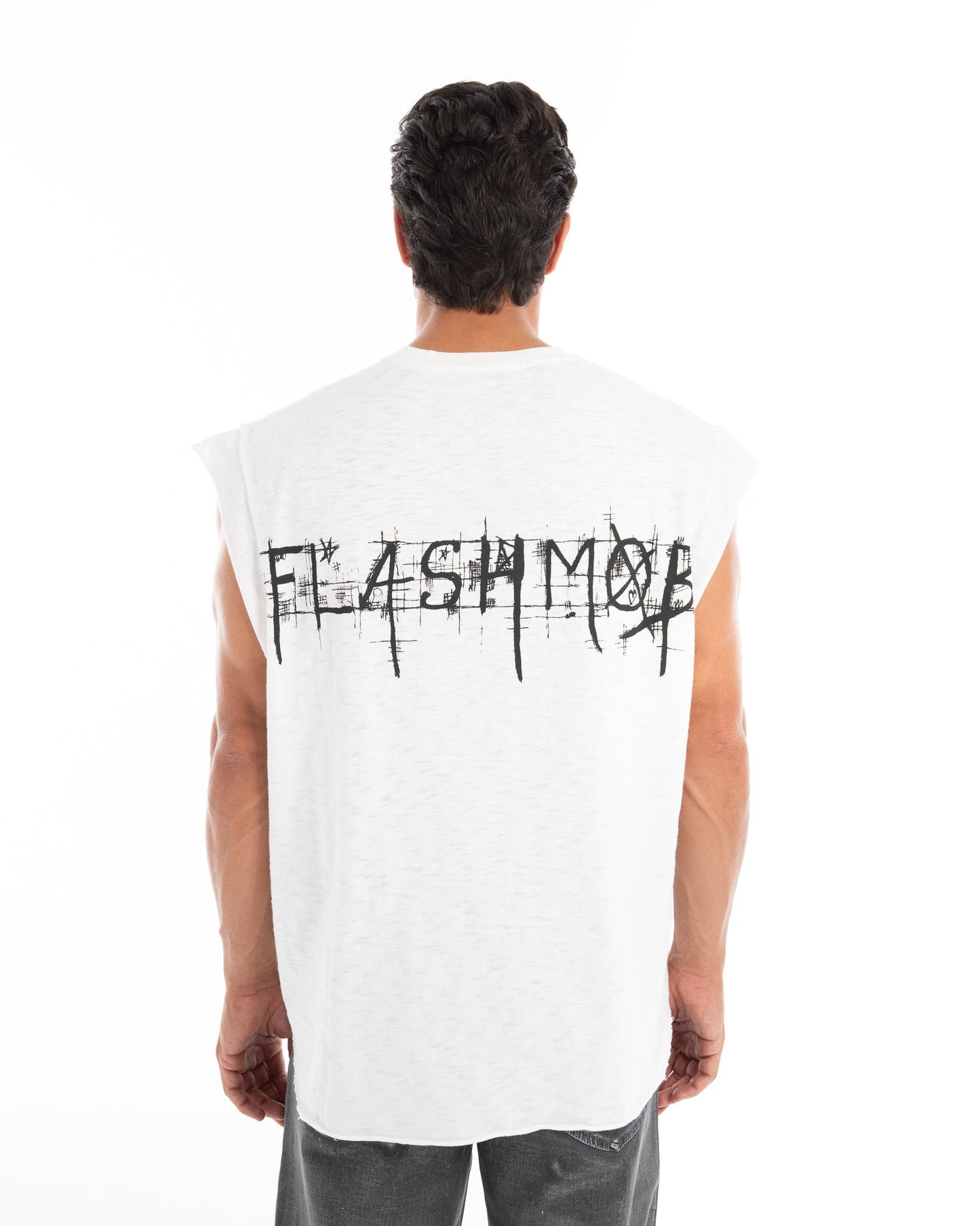 White Drop Shoulder Oversized T-shirt - Flashmob Nation