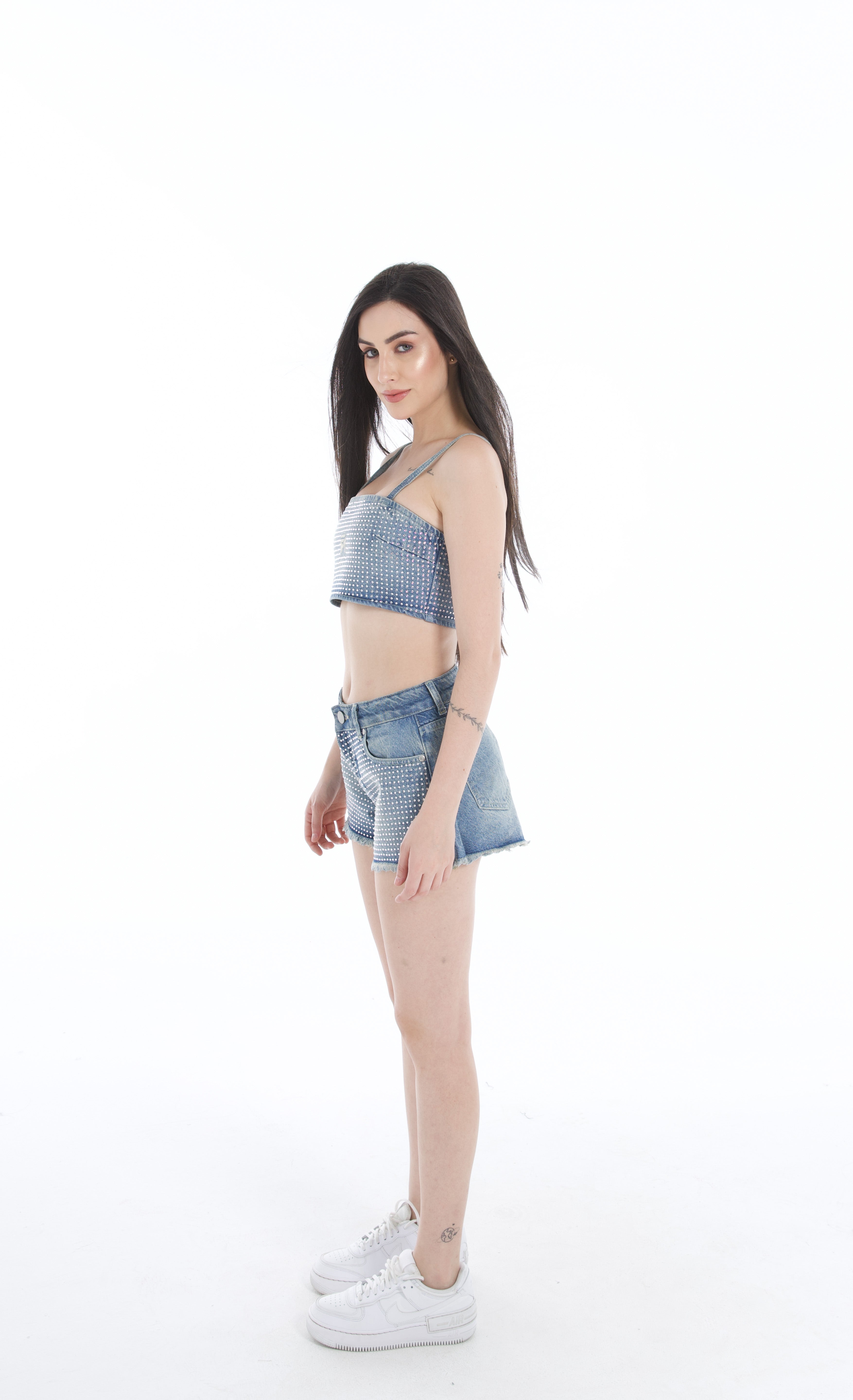 Denim Crop Set