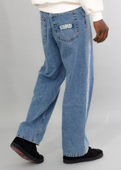 Embroidery Blue Denim Jeans