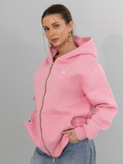 Oversized Pink Zippered Sweatshirt