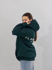 Oversized Green Zippered Sweatshirt