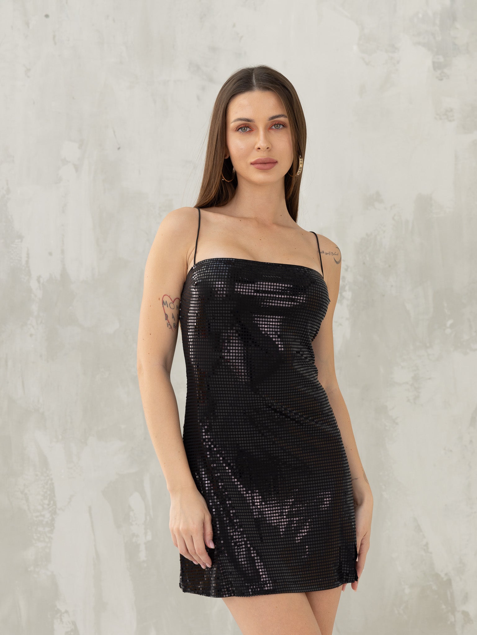 Black Sequin Party Dress