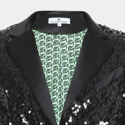 Black Sequin Party Blazer