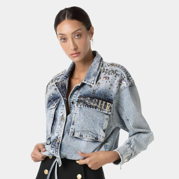 Denim Jacket With Diamonds