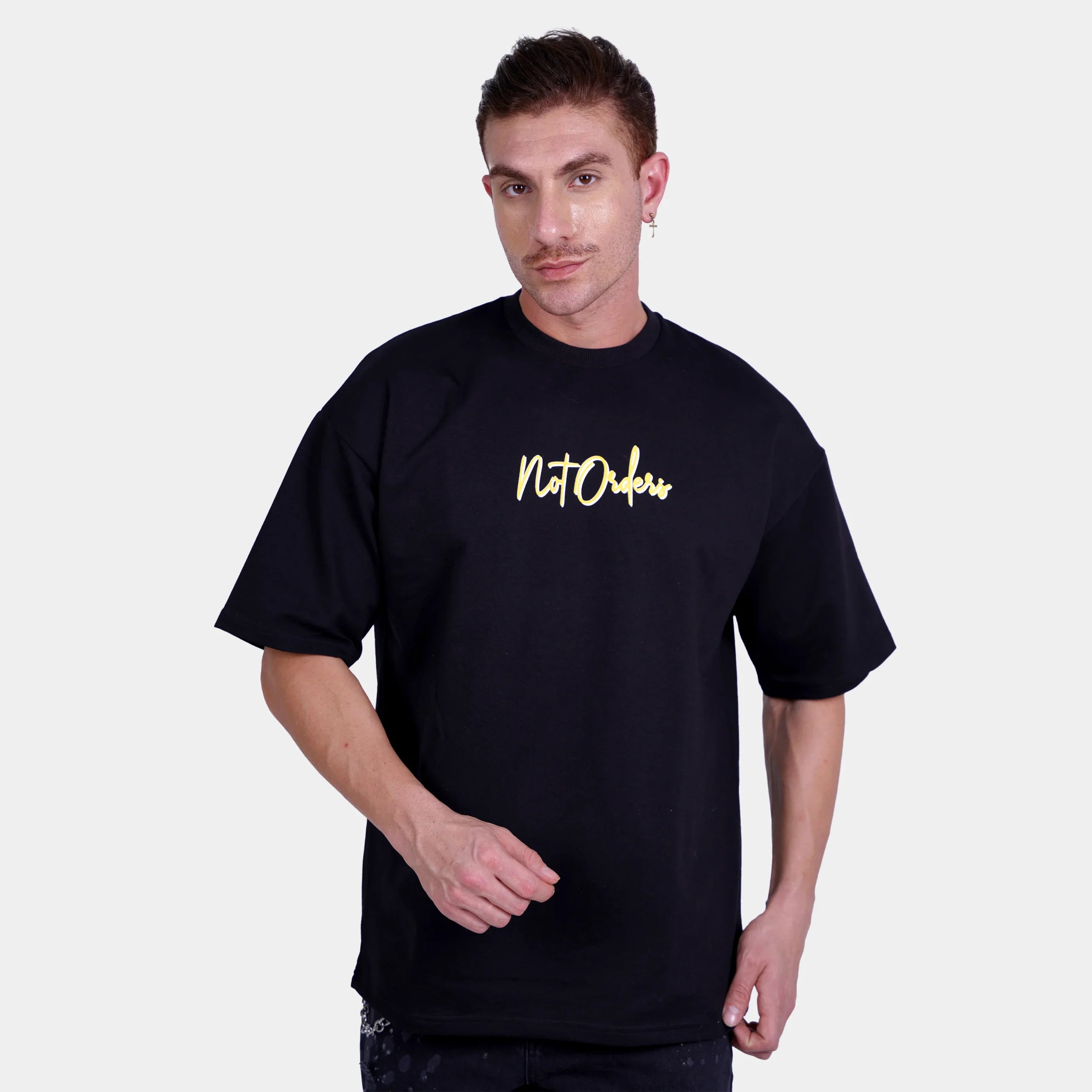 Graphic Text Printed Black T-Shirt