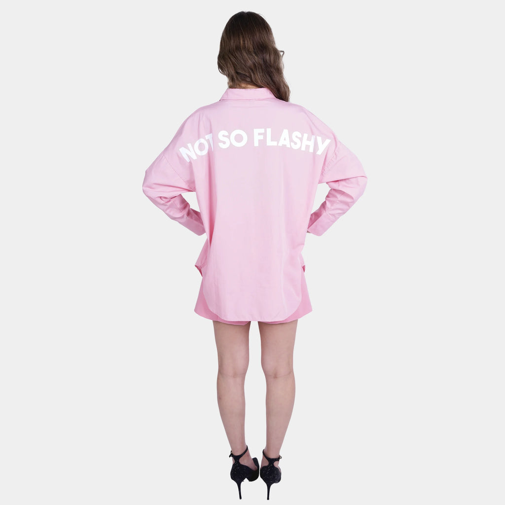 Oversized Printed Pink Shirt