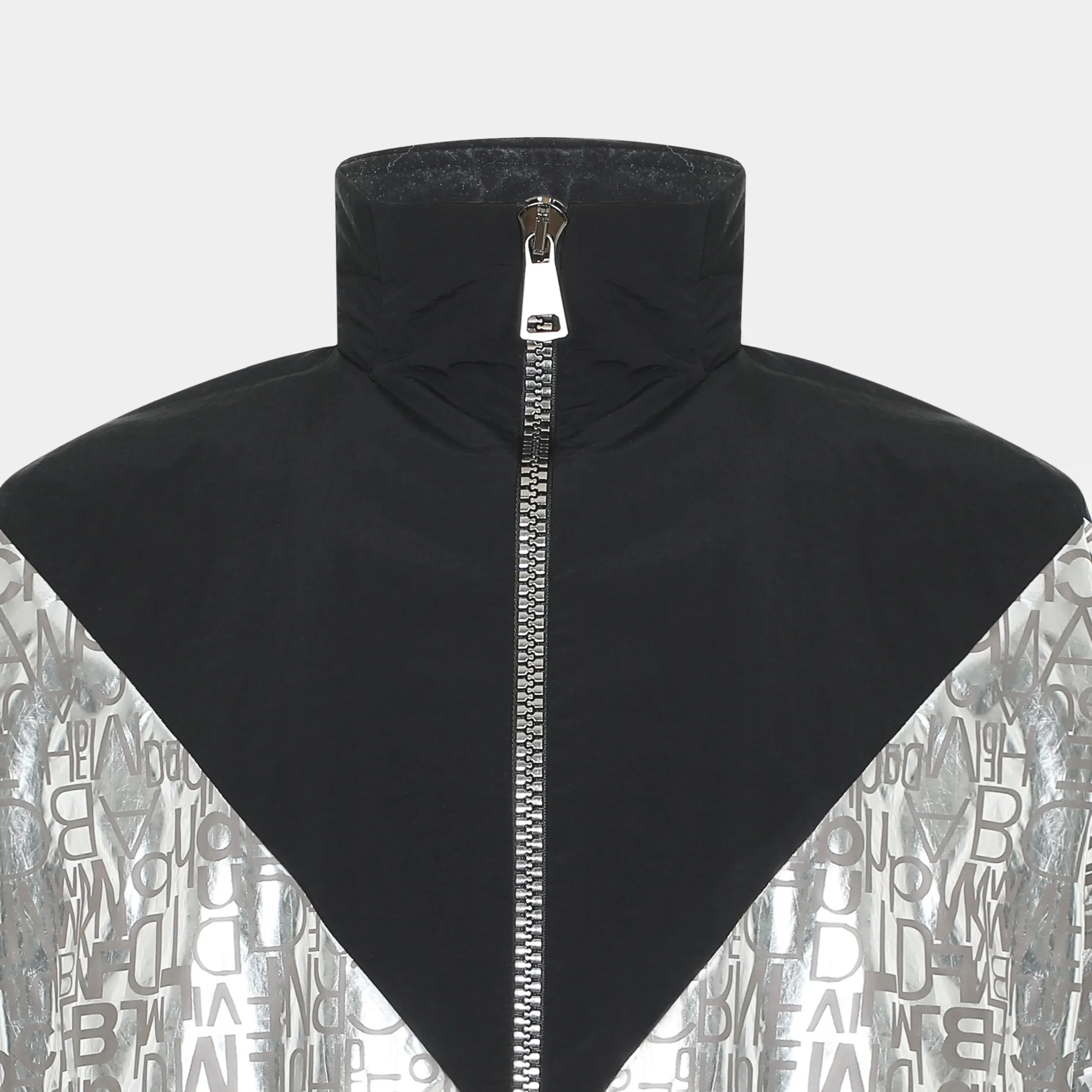 Metallic Bomber Jacket With Print