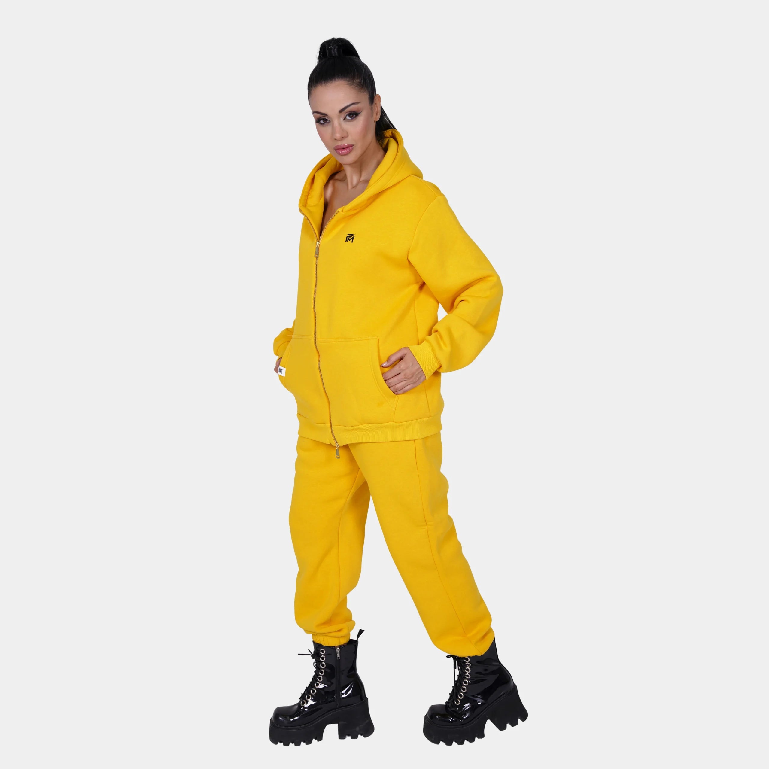 Relaxed Fit Cotton Fleece Hooded Jacket & Sweatpant Set