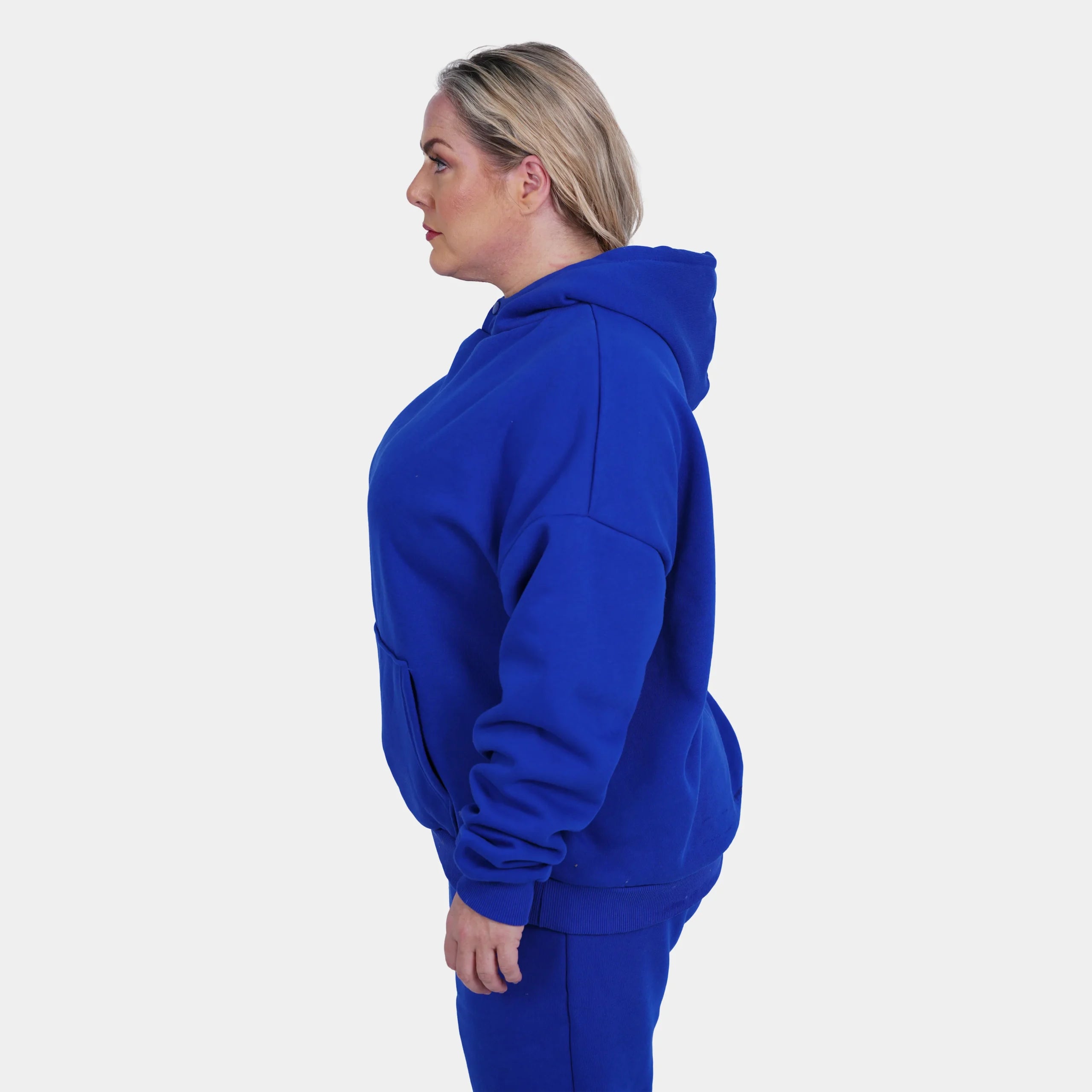 Relaxed Fit Cotton Fleece Hoodie - Plus Size