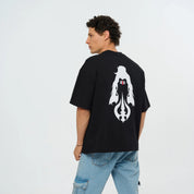 Graphic Printed Oversized Black Rave T-Shirt