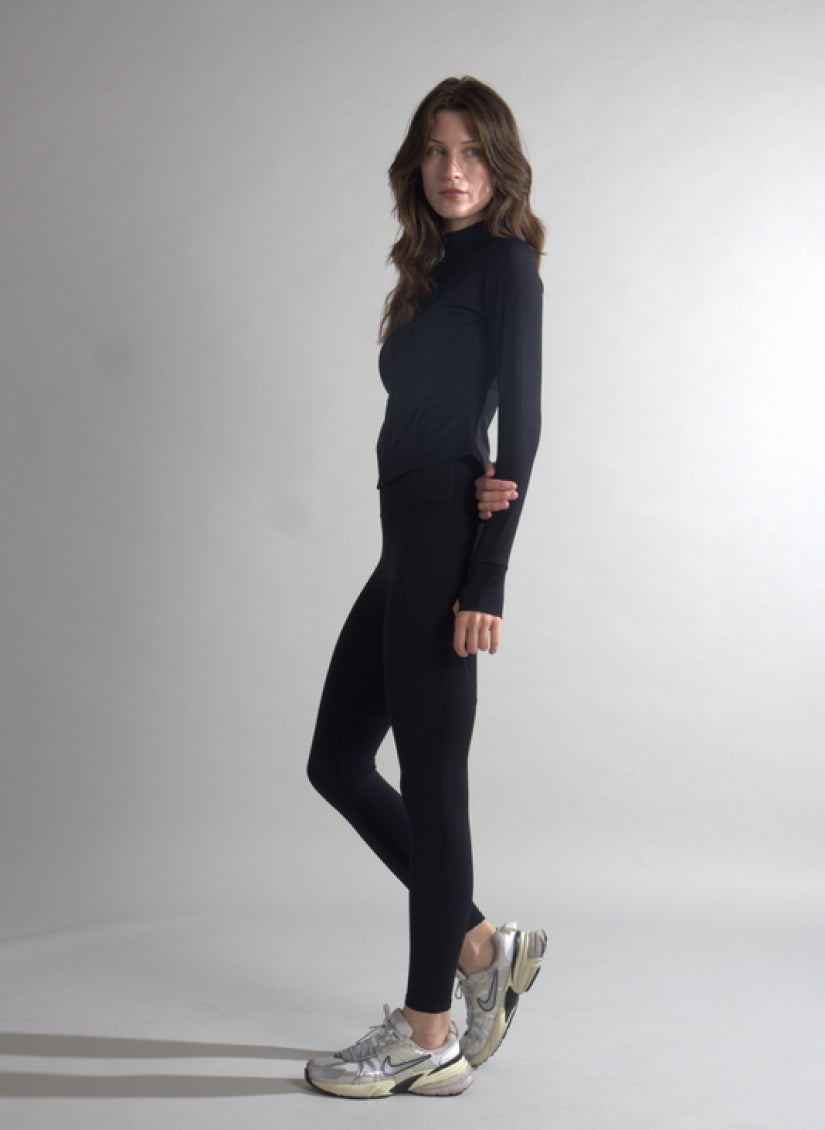 Zip Flex Black Co-Ord | Athleisure Set with Zip-Up Jacket - Flashmob Nation