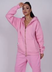 Oversized Printed "FM" Zip Hoodie set