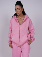 Oversized Printed "FM" Zip Hoodie set