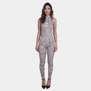 Animal Print Body Fit Jumpsuit