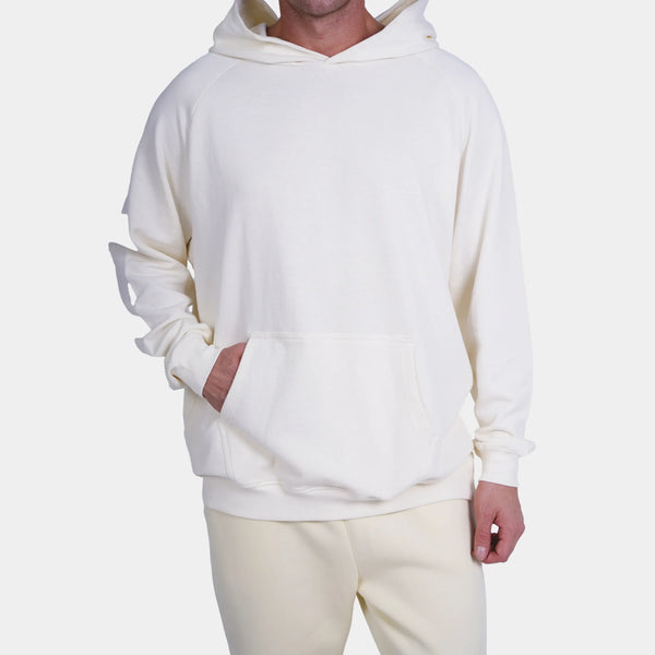 Beige Soft Oversize Hoodie With Self Print