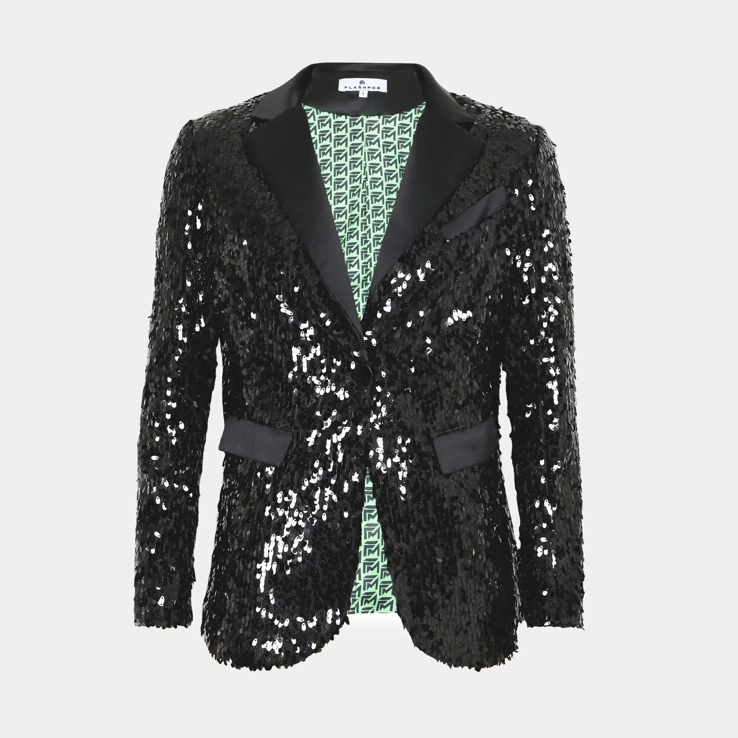 Black Sequin Party Blazer