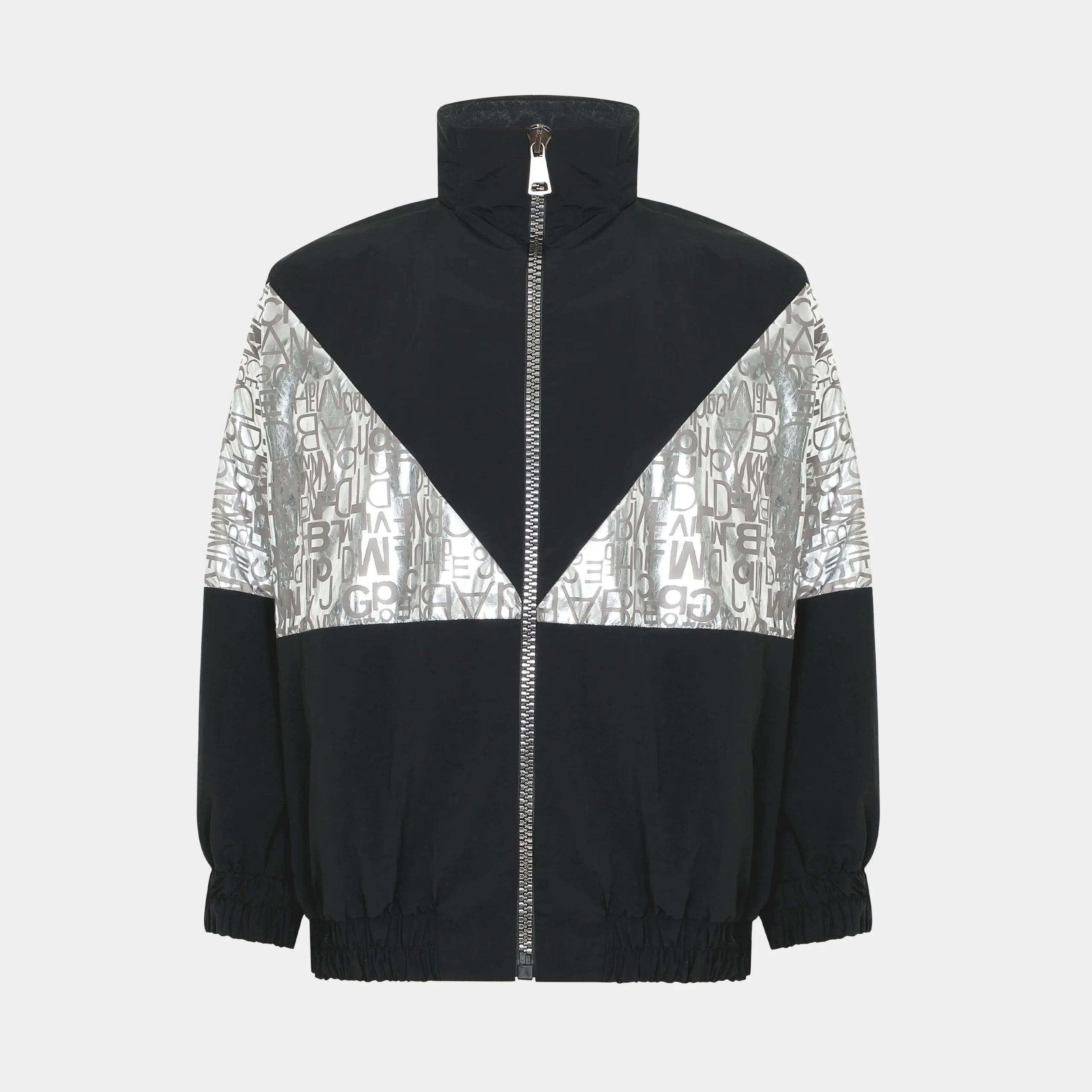 Metallic Bomber Jacket With Print