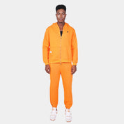 Relaxed Fit Cotton Fleece Hooded Jacket & Sweatpant Set