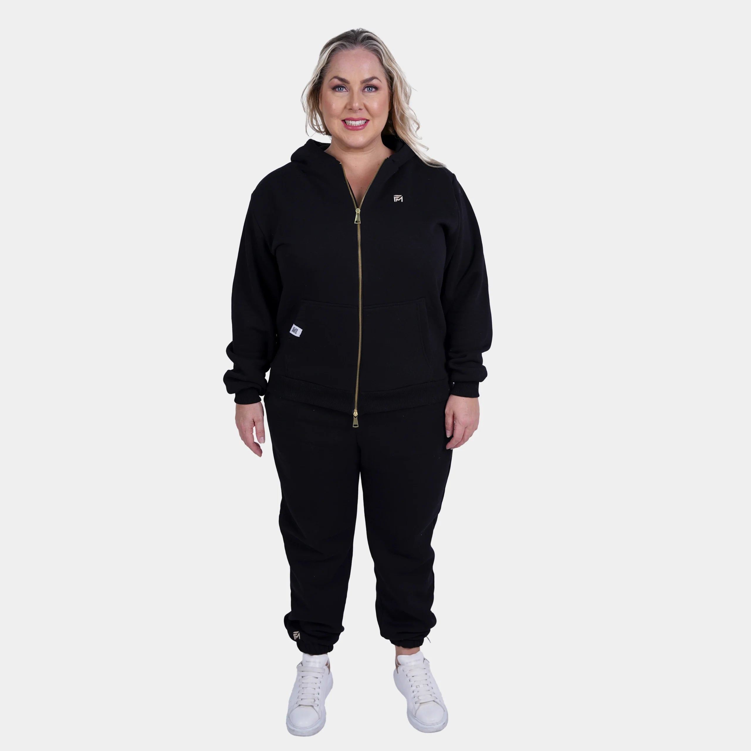 Relaxed Fit Cotton Fleece Hooded Jacket - Plus Size