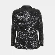 Black Sequin Party Blazer