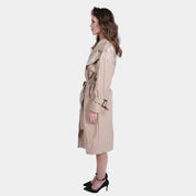 Nude Shiny Vinyl Long Overcoat