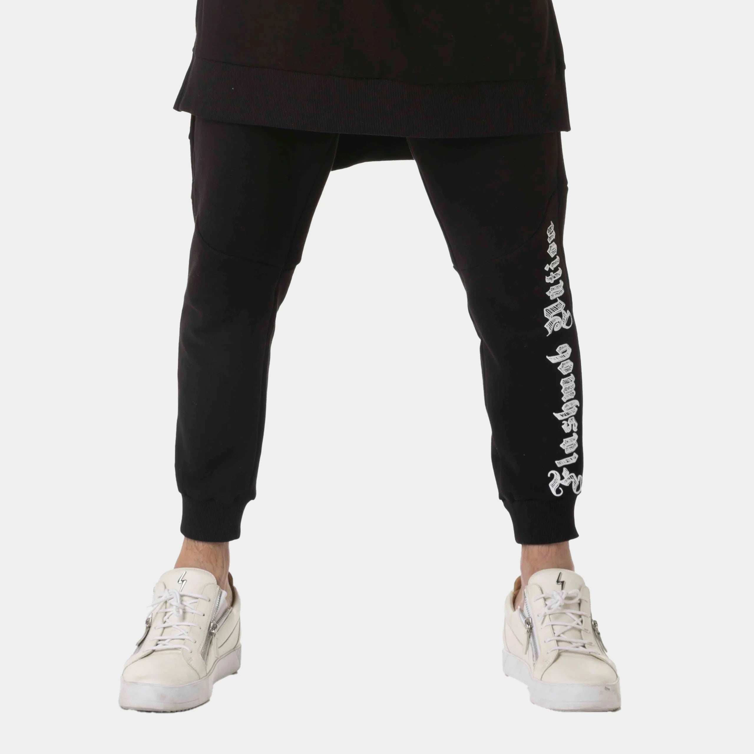 Printed Black Jogger Pants